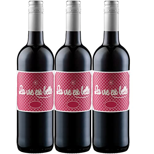 La vie est belle RougeVdF Rotwein Wein Halbtrocken Frankreich (3 Flaschen) von GREAT BRITISH TRADING LIMITED