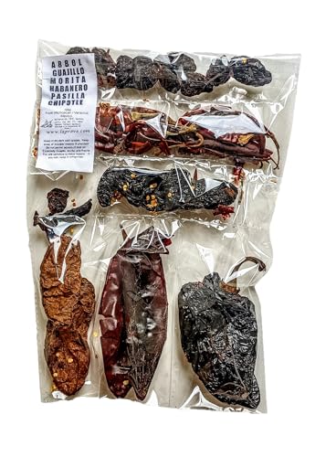 SixPack Chilli Chipotle, Guajillo,Ancho,Habanero,Arbol,Morita 100g von LaProve