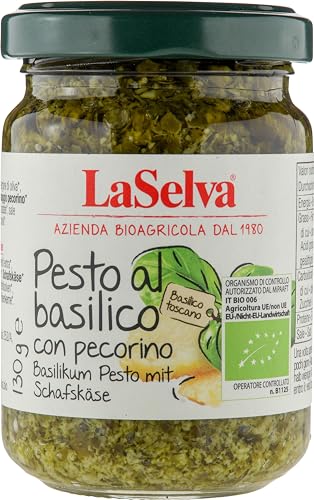 La Selva Bio Basilikum Pesto mit Schafskäse-Basilikum Würzpaste (6 x 130 gr) von LaSelva