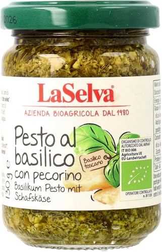 La Selva Bio Basilikum Pesto mit Schafskäse-Basilikum Würzpaste (6 x 130 gr) von La Selva