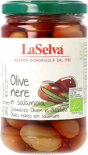 Schwarze Oliven mit Stein in Salzlake 2 x 310 gr von LaSelva