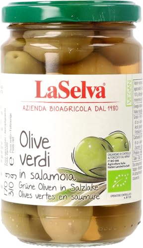 Grüne Oliven mit Stein in Salzlake 6 x 310 gr von LaSelva