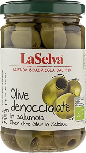 Grüne Oliven ohne Stein in Salzlake von LaSelva