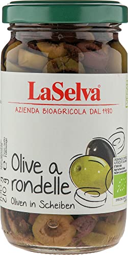 Oliven rondelle-grüne, schwarze Oliven Scheiben von La Selva