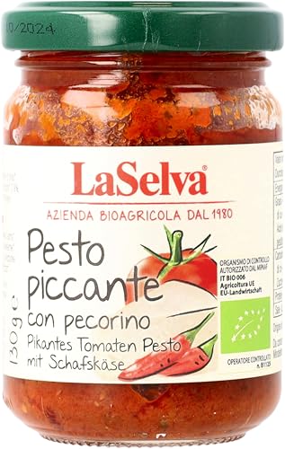 La Selva Bio Pikantes Tomaten Pesto mit Schafskäse (6 x 130 gr) von La Selva