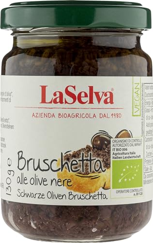 La Selva Bio Schwarze Oliven Bruschetta-Zubereitung aus schw.O. (2 x 130 gr) von La Selva