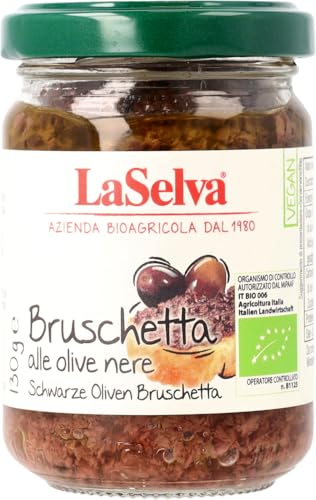 Schwarze Oliven Bruschetta-Zubereitung aus schw.O. 6 x 130 gr von LaSelva