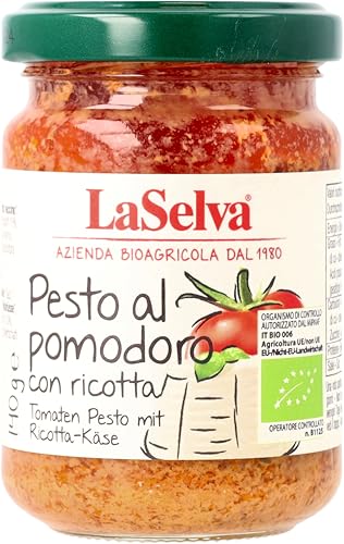 La Selva Bio Tomaten Pesto mit Ricotta-Käse - Tomaten Würzpaste (6 x 140 gr) von La Selva