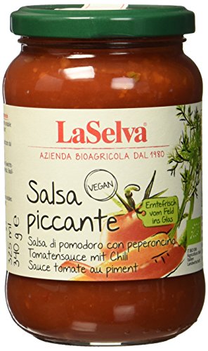 La Selva Bio Tomatensauce mit Chili, vegan, 3er Pack (3 x 340 g) von La Selva