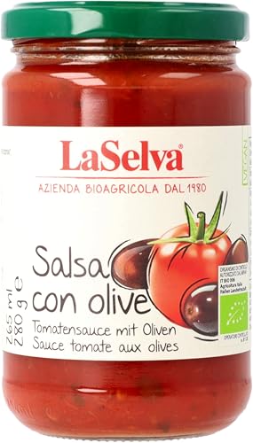 La Selva Bio Tomatensauce mit Oliven (6 x 280 gr) von La Selva
