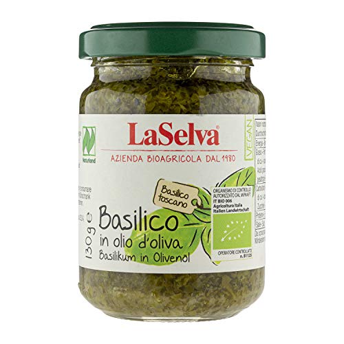 LaSelva Bio Basilico in olio d'oliva, Basilikum in Olivenöl, 130 g von LaSelva