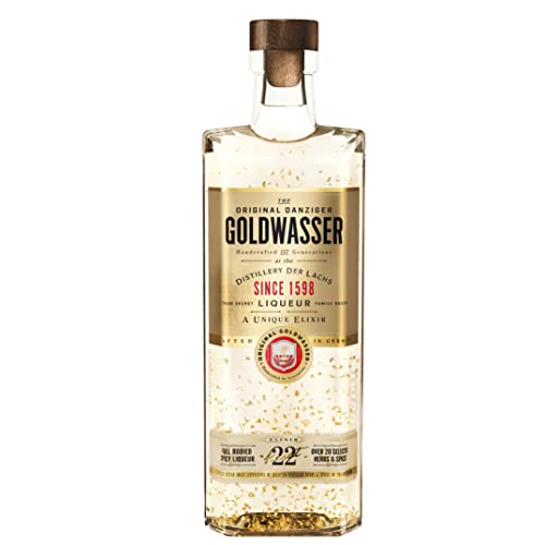 ORIGINAL DANZIGER Goldwasser, Kräuterlikör 40% vol., Likör mit 22-karätigem Gold, der wahrscheinlich älteste Liqueur der Welt - seit 1606 (1 x 0.7 l) | 700 ml (1er Pack) von Goldwasser