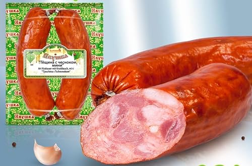 Wurst Krakauer mit Knoblauch mini Tjoschina mit Knoblauch 400g von Lackmann