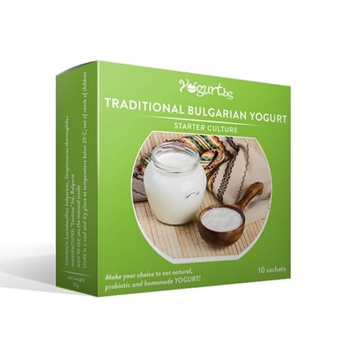 Traditionelle bulgarische Joghurt-Starterkultur - Milchsäurebakterien aus Bulgarien, ohne Konservierungsstoffe oder Zusatzstoffe (ganze Packung) Traditionelle bulgarische Joghurt-Starterkultur - Milchsäurebakterien aus Bulgarien, ohne Konservierungsstoffe oder Zusatzstoffe (ganze Packung) von Lactina