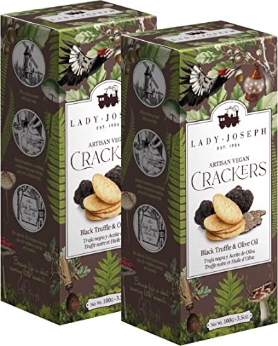 Handwerkliche Vegane Cracker mit schwarzen Trüffeln und Olivenöl 2x100g / Lady Joseph, Spanien von Lady Joseph