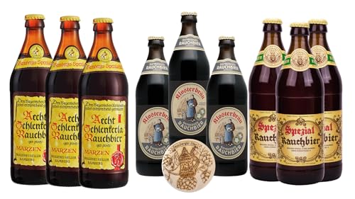 9er Bamberger Rauchbier Paket inkl.Biergartendeckel von Lädla Juice