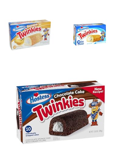 Hostess Twinkie Cakes, Brownie & Vanille Banana, 3er Pack, 3 x 385g von Lädla Juice