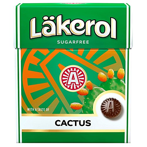 Läkerol Cactus - Lakerol Kaktus - Original Schwedisch Salmiak Salz Lakritze Süßholzwurzel Zuckerfreier Stevia Pastillen Box 25g x 4 stck von Läkerol Pastillen