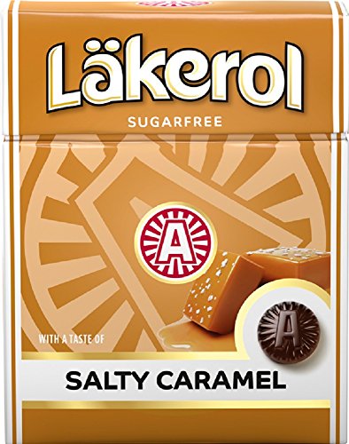 Läkerol (Lakerol) Salty Caramel – Schwedische Salmiak Salmiak zuckerfrei Stevia Pastillen Tropfen Dragees Bonbons 24 Stück von Läkerol Pastilles - Retail Packages