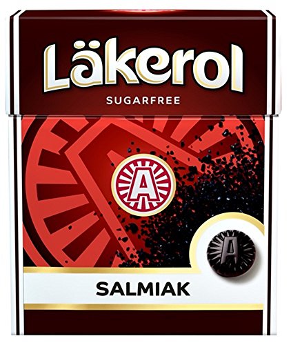 4 Boxen à 25 g Läkerol Salmiak - Stevia - Original - Schwedisch - Zuckerfrei - Salzige Lakritz - Pastillen - Tropfen - Dragees - Süßigkeiten von LÄKEROL