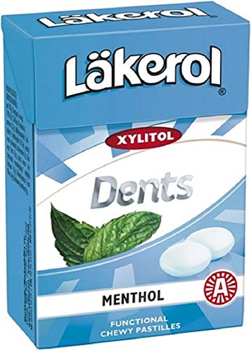 12 Boxen à 85 g Läkerol Dellen Menthol - Original - Schwedisch - Zuckerfrei - Xylitol - Pastillen - Dragees - Tropfen - Süßigkeiten - Süßigkeiten von Läkerol