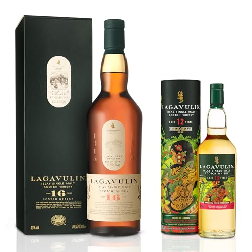 Lagavulin 16 Jahre | Islay Single Malt Scotch Whisky | 70 cl + Lagavulin 12 Jahre | Special Releases 2023 | Single Malt Scotch Whisky | 20 cl (1 x 70 cl + 1 x 20 cl) von Lagavulin