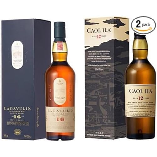 Lagavulin 16 Jahre | Islay Single Malt Scotch Whisky | mit Geschenkverpackung | aromatischer Single Malt | handgefertigt von den schottischen Inseln | 700ml & Caol Ila 12 Jahre | 43% vol | 700ml von Lagavulin