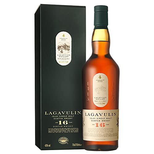 Lagavulin 16 Jahre Islay Single Malt Scotch Whisky | 43 % vol| rauchig | intensiv | torfig | süßer und salziger Single Malt Whisky | in Geschenkbox | gereift in Eichenfässern | 700ml von Lagavulin