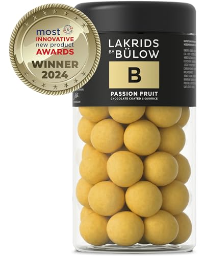 LAKRIDS BY BÜLOW - B - Passion Fruit - 295g - Dänische Gourmet Lakritz-Kugeln - Süßer Lakritzkern umhüllt von Weißer Schokolade & Passionsfrucht von LAKRIDS BY BÜLOW