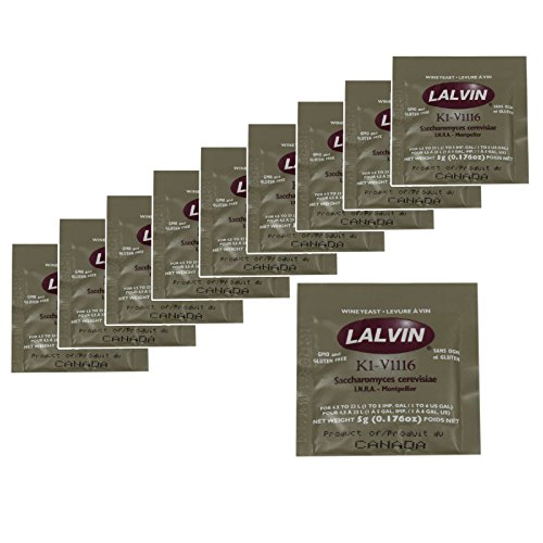10 x Lalvin ICV K1 V1116 Hefe Weißwein 5 g Beutel selbstgebrühte Weinherstellung 4,5 l - 23 l 10 x Lalvin ICV K1 V1116 Hefe Weißwein 5 g Beutel selbstgebrühte Weinherstellung 4,5 l - 23 l von Lalvin