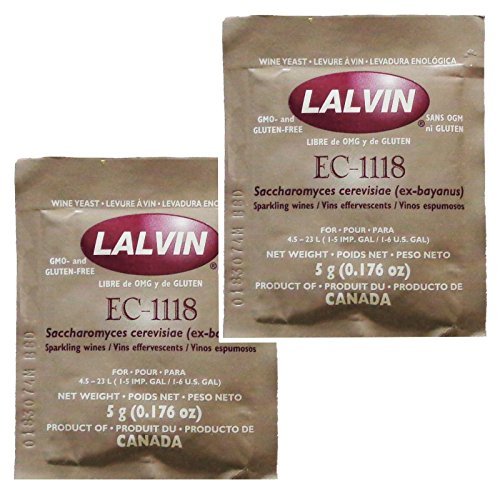 2x Lalvin EC1118 Weinhefe Trockenhefe 5 g für Weißwein Roséwein Fruchtwein Kaltgärung Sektgärung 2x Lalvin EC1118 Weinhefe Trockenhefe 5 g für Weißwein Roséwein Fruchtwein Kaltgärung Sektgärung von Lalvin