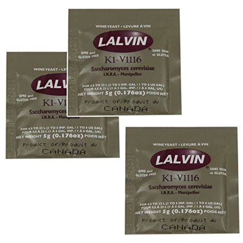 Lalvin ICV K1 V1116 Hefe Weißwein 5 g Beutel, 4,5 l - 23 l, 3 Stück Lalvin ICV K1 V1116 Hefe Weißwein 5 g Beutel, 4,5 l - 23 l, 3 Stück von Lalvin
