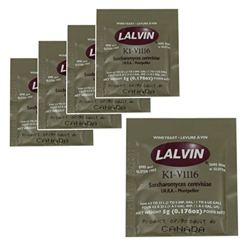 Lalvin ICV K1 V1116 Hefe Weißwein 5 g Beutel, 4,5 l - 23 l, 5 Stück von Lalvin
