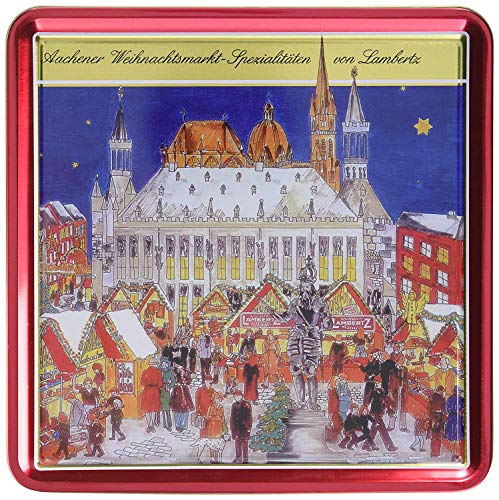 Lambertz Aachener Weihnachtsmarkt Metall Dose gefüllt mit Petits Soleils 470 g. Konfekt von Lambertz