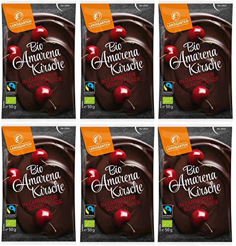 Bio Amarenakirsche in Zartbitter-Schokolade 6 x 50 gr von Landgarten
