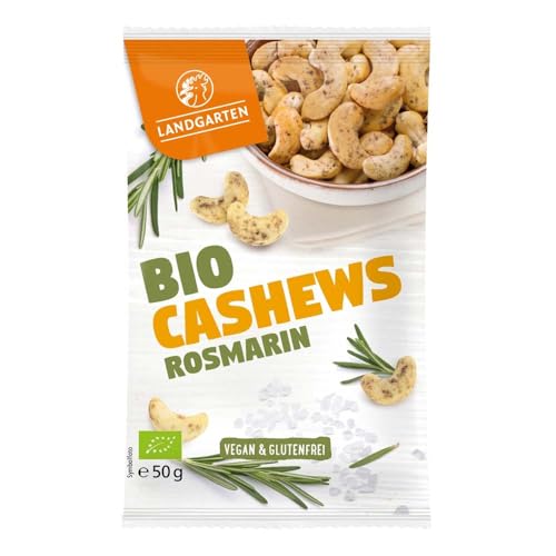 Landgarten Bio Cashews, Rosmarin, 50g, 2er Pack (2) von Landgarten