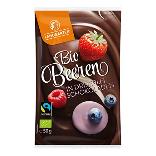 Landgarten - Bio FT Beeren in dreierlei Schokoladen - 50 g - 10er Pack von Landgarten