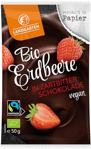 Landgarten Bio FT Erdbeere in Zartbitter-Schokolade 50g (6 x 50 gr) von Landgarten