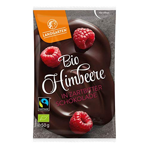 Landgarten - Bio FT Himbeere in Zartbitter-Schokolade - 50 g - 10er Pack von Landgarten