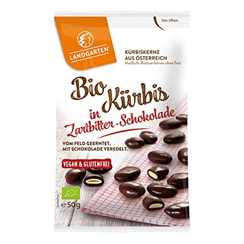Landgarten - Bio Kürbis in Zartbitter-Schokolade - 50g - 10er Pack von Landgarten