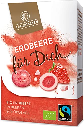 Landgarten | Erdbeere für Dich, Erdbeere in BIO-Fairtrade Schokolade | 1er Pack (90g) von Landgarten
