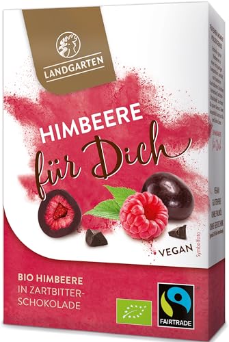 Landgarten | Himbeeren für Dich, Himbeeren in Veganer Bio Zartbitterschokolade| 1er Pack (90g) von Landgarten