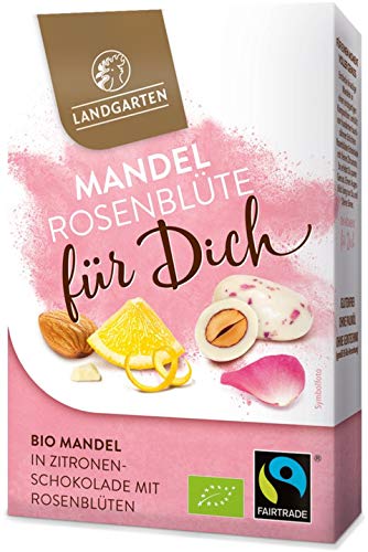 Landgarten Mandel Rosenblüte für Dich, Bio, Mandel in ZItronenschokolade mit Rosenblüten, 5 x 90g von Landgarten