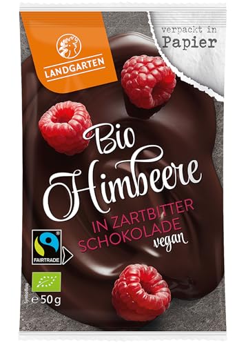Landgarten | Vegane Bio Himbeere in Zartbitter-Schokolade | 1er Pack (50 g) von Landgarten