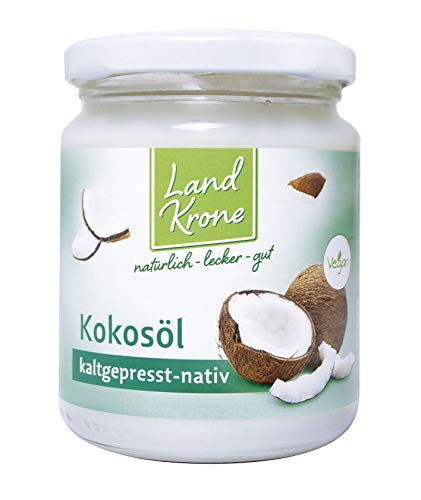 Landkrone Bio Kokosöl nativ, 215 ml kaltgepresstes Premium-Produkt von Landkrone