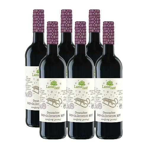 Landlust Deutscher Bio-Glühwein Rot, ‎süß (6 x 0,75l) von Landlust