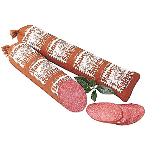 Bauernsalami, gefüllt in genähte Leinendärme, hergestellt nach GDL-Verfahren, Landmetzgerei Schiessl, ca. 900g, Primeversand! Bauernsalami, gefüllt in genähte Leinendärme, hergestellt nach GDL-Verfahren, Landmetzgerei Schiessl, ca. 900g, Primeversand! von Landmetzger Schiessl