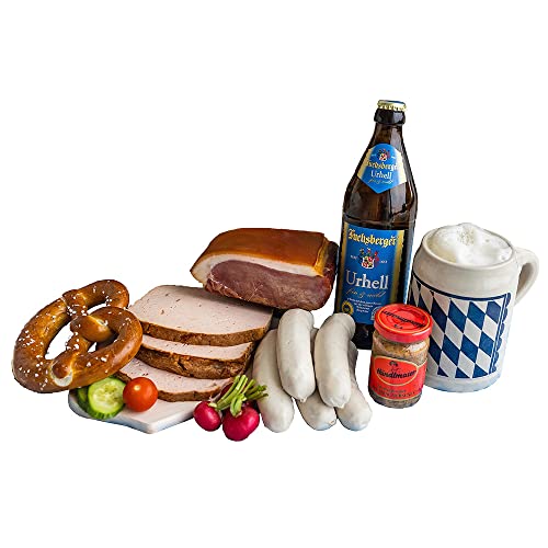 Bayerische Brotzeit ★ echt bayerische Spezialitäten vom Landmetzger aus Bayern mit Bier und Brotzeitbrett ★ Landmetzger Schiessl ★ ca. 1700g von Landmetzger Schiessl