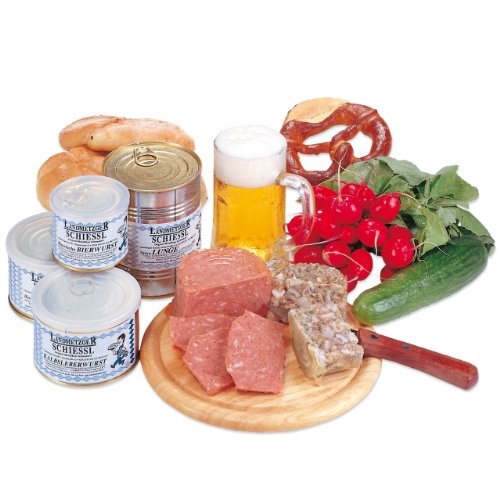 Dosenset ★ Verschiedene Wurstspezialitäten in der Dose ★ Inhalt: ca. 3,6kg (9x400g) von Landmetzger Schiessl