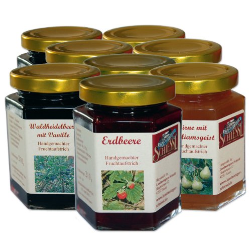 Fruchtaufstrichset - 8 Leckere Marmeladensorten in einem Set- Landmetzgrei Schiessl - ca. 1,68kg von Landmetzger Schiessl